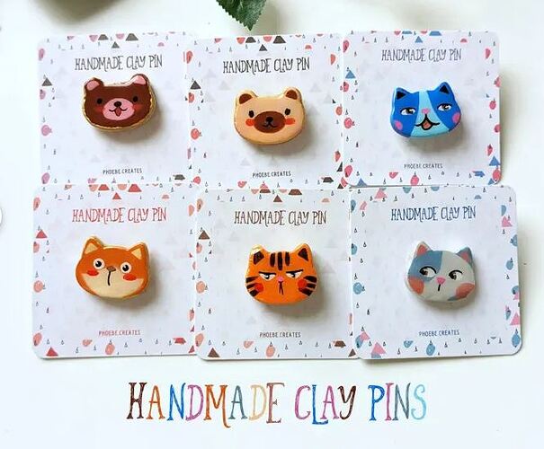 PhoebeCreatedsArt Clay Pins