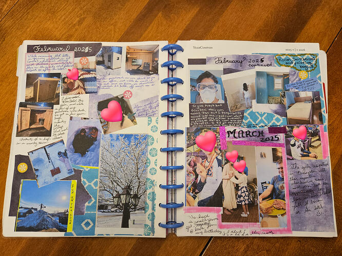 Scrapbook page for February 2025