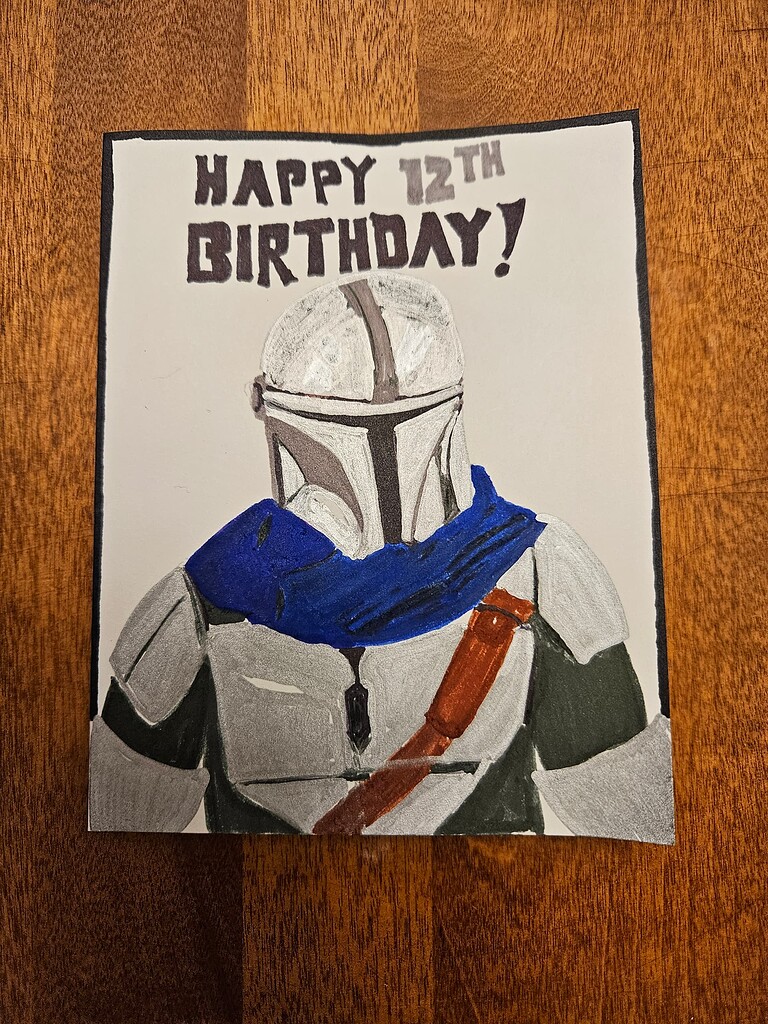 Mandalorian Birthday Card - Completed Projects - the Lettuce Craft Forums