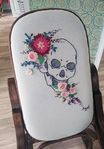 Floral Skull Rocking Chair Completed Projects the Lettuce