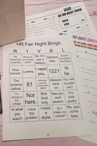 FN Bing, Trivia, Game Sheets