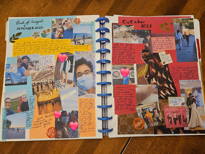 The Year Compass "Past Year" pages for end of August, September, and October 2025