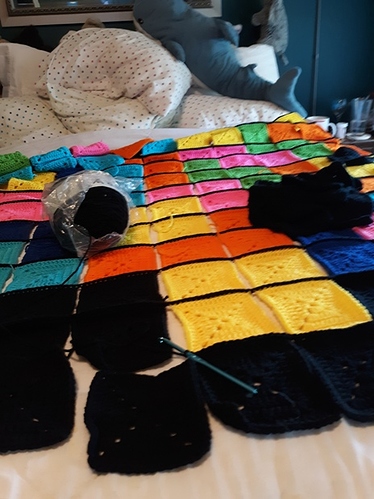 Tetris Afghan In Progress 1