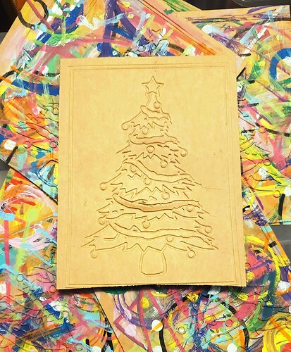 25 xmas cards - embossed back