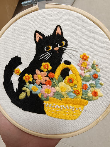 black cat embroidery