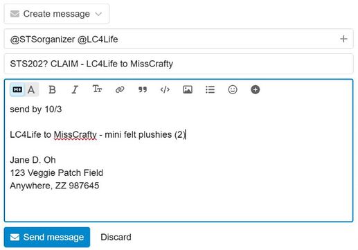 basic example of a claim message