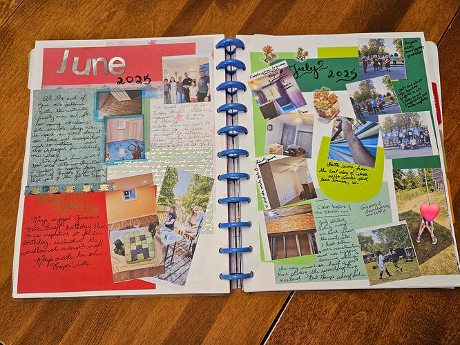 Scrapbook page for June & July 2025