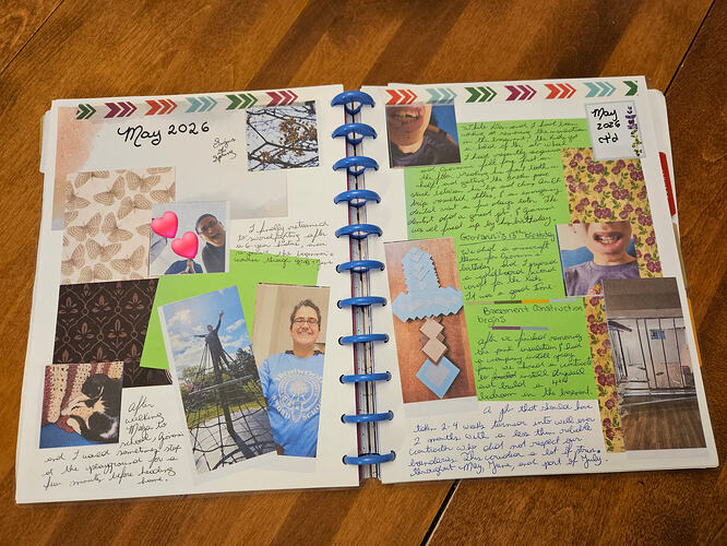 Scrapbook page for May 2025